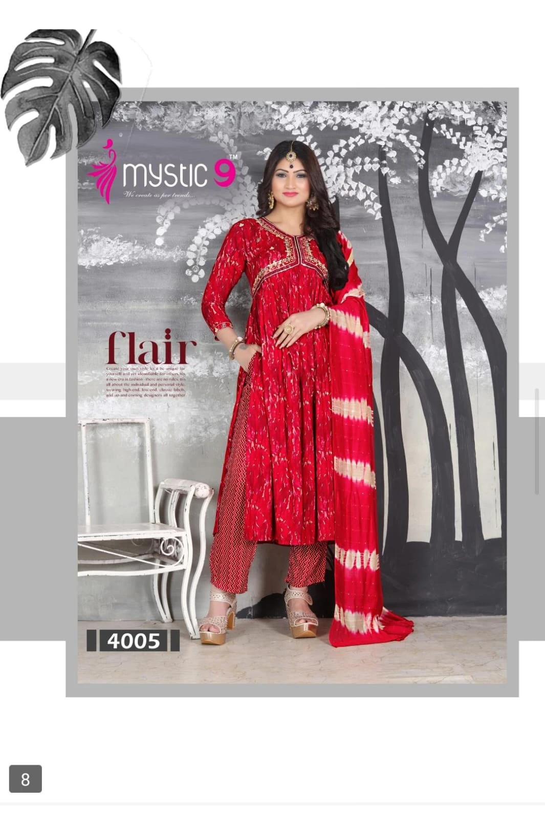 Mystic 9 Pooja Vol 4 Heavy Foil Print Wholesale Readymade Salwar Suit Catalog — Wholesale Salwar Suits, MPA wholesale from Surat — view 4